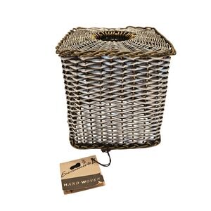Park B. Smith Environments II Hand Woven Metal Tissue Box Cover Silver Brass